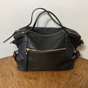 NWOT Gianni Notaro Caroll J Black Shoulder Leather Bag Made in Italy